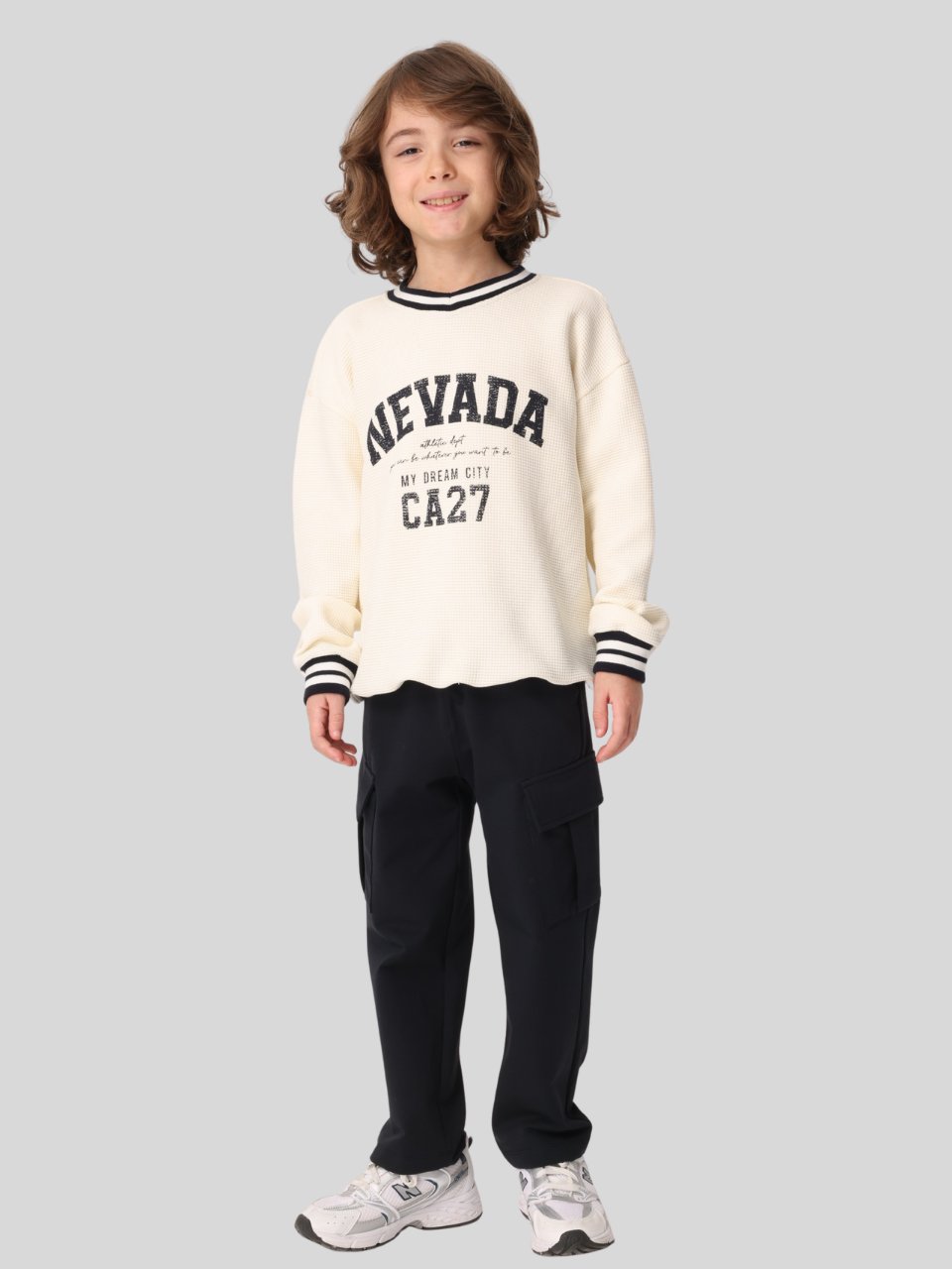 Jena Erkek Çocuk Nevada Sweatshirt 3-14 Yaş Ekru