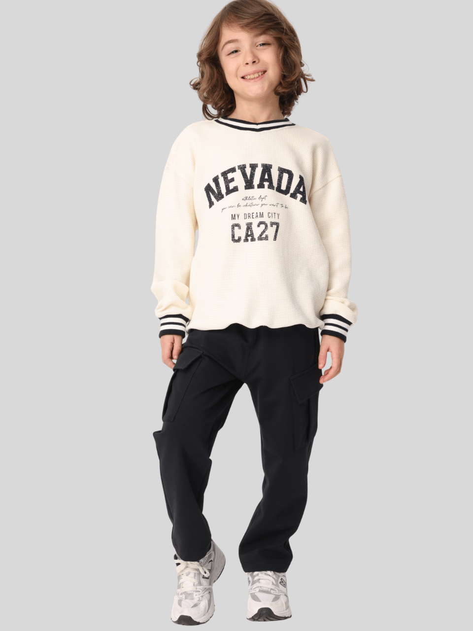 Jena Erkek Çocuk Nevada Sweatshirt 3-14 Yaş Ekru