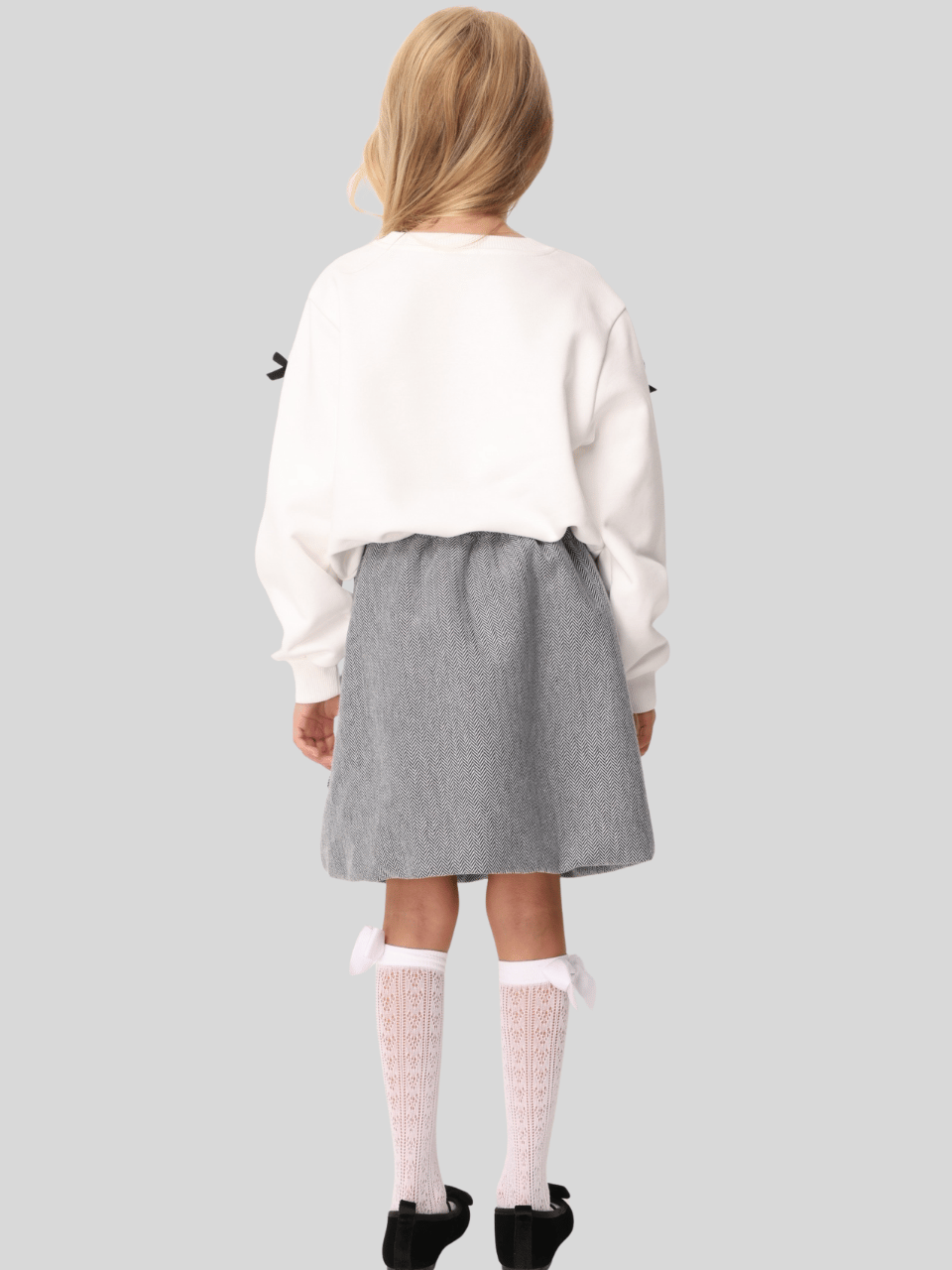 Jena Kız Çocuk Balık Sırtı Etek 7-14 Yaş Gri