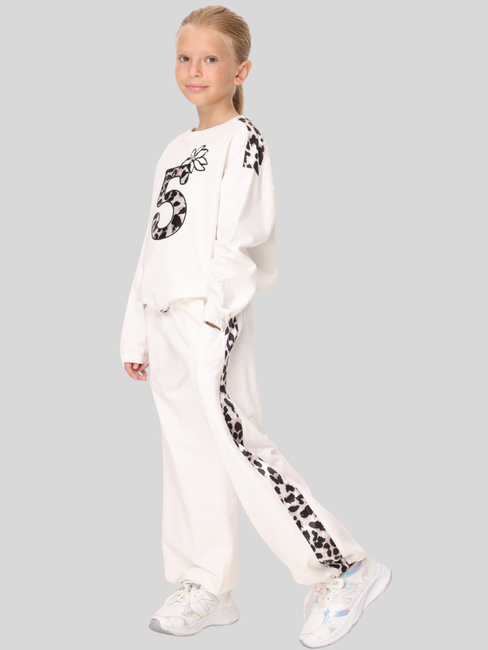 Jena Kız Çocuk Leopar Takım 7-14 Yaş Ekru