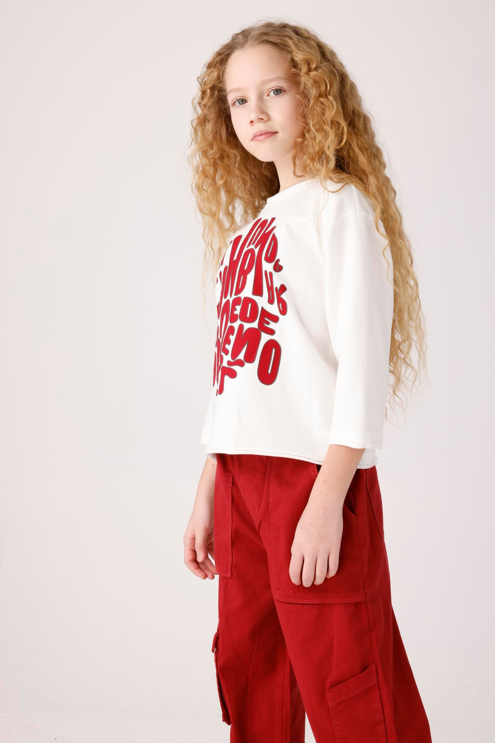 Jena Kız Çocuk Oversize Sweatshirt 8-14 Yaş Ekru