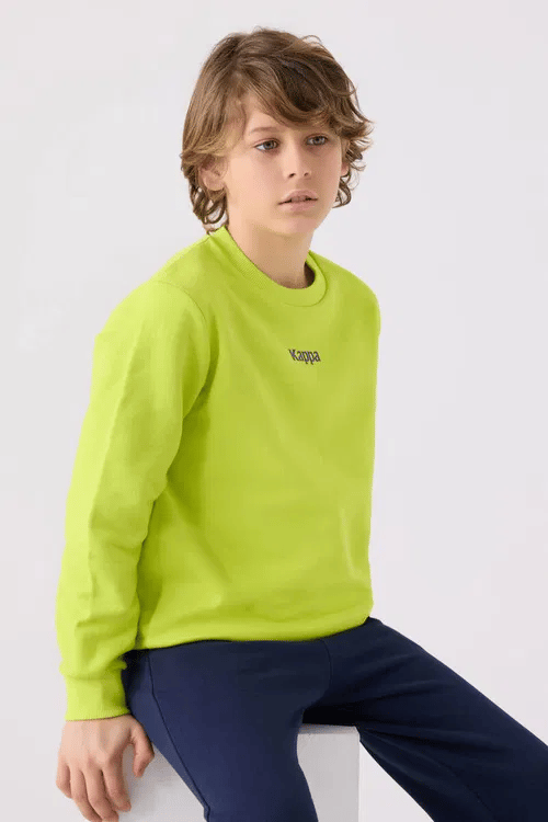 Kappa Erkek Çocuk Baskılı Sweatshirt 6-16 Yaş FISTIK YEŞİLİ