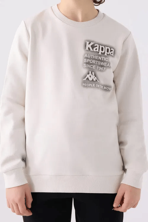 Kappa Erkek Çocuk Baskılı Sweatshirt 6-16 Yaş TAŞ