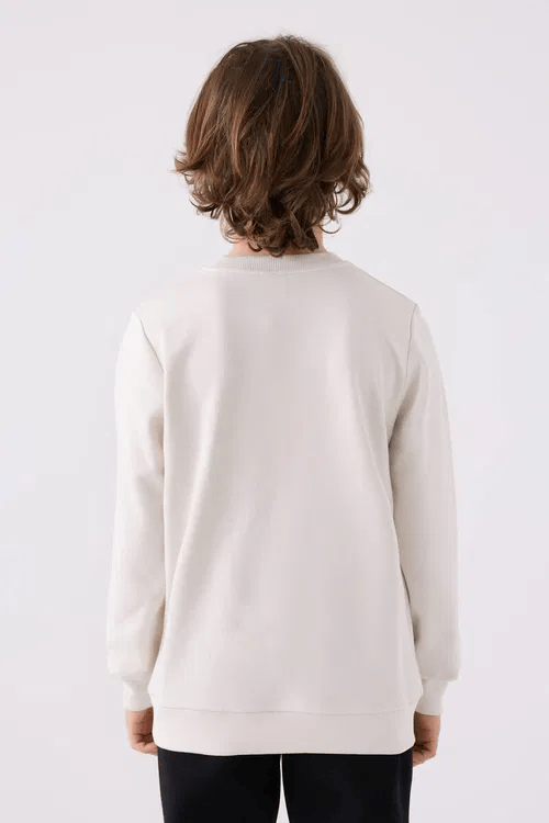 Kappa Erkek Çocuk Baskılı Sweatshirt 6-16 Yaş TAŞ