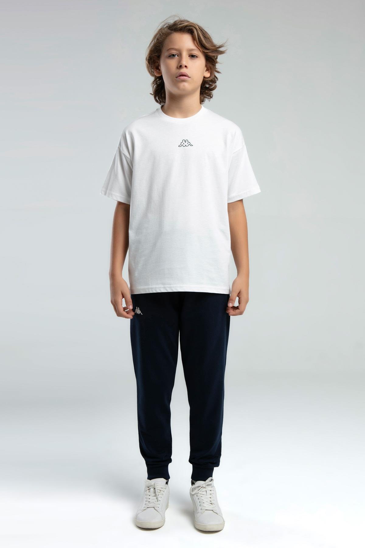 Kappa Erkek Çocuk Baskılı Tshirt 5-16 Yaş Beyaz