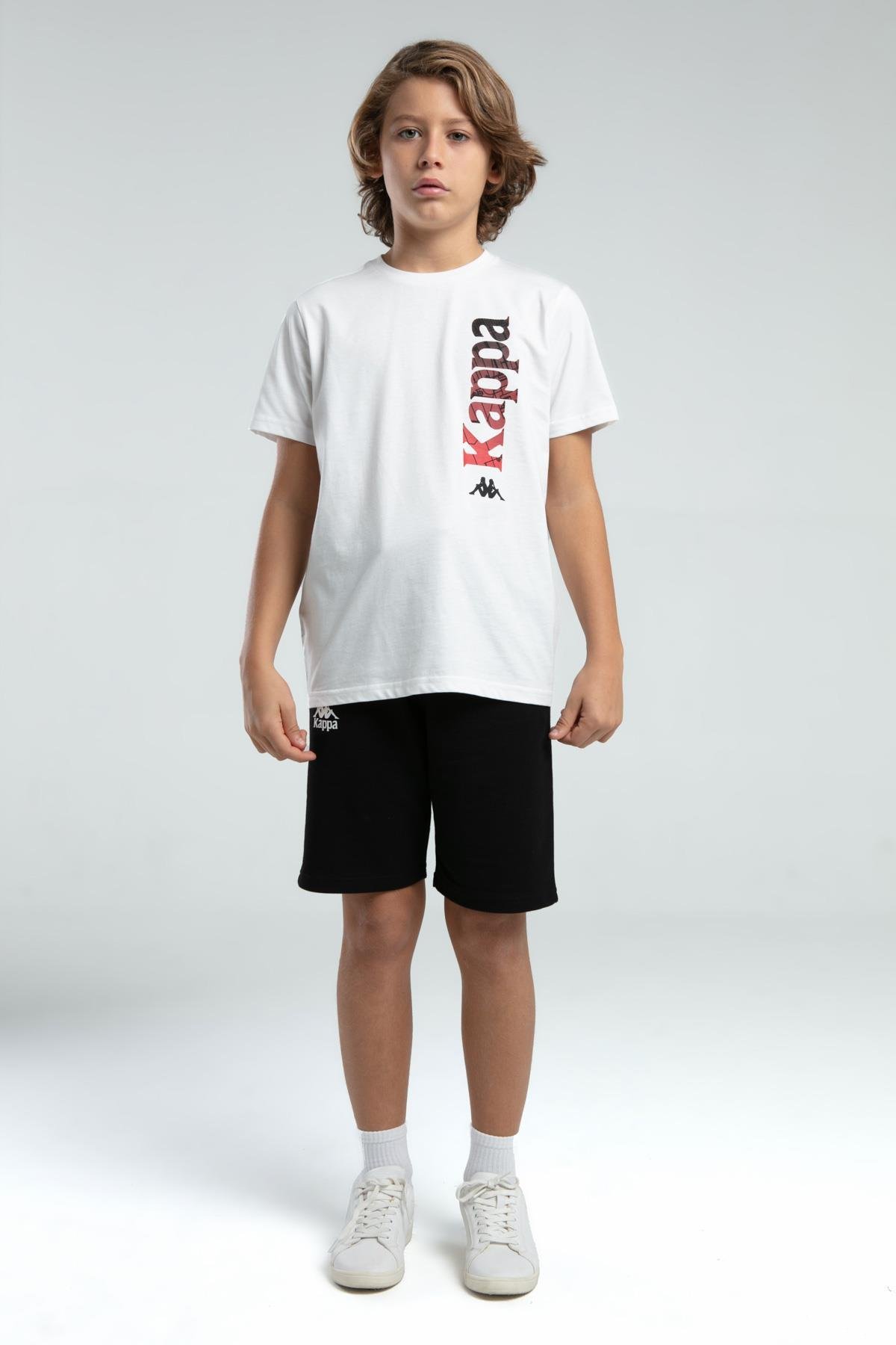 Kappa Erkek Çocuk Baskılı Tshirt 5-16 Yaş Beyaz