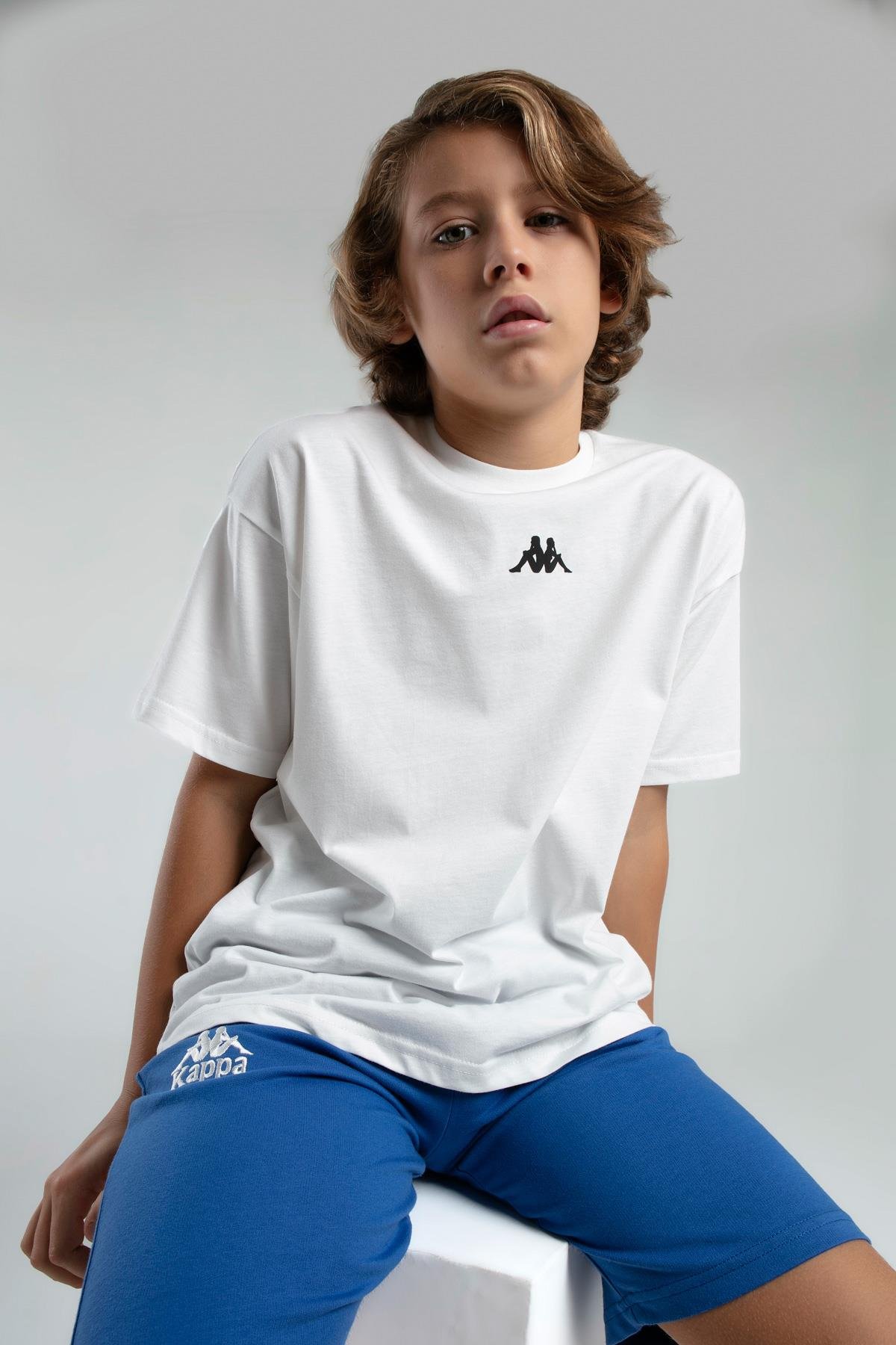 Kappa Erkek Çocuk Sırtı Baskılı Tshirt 5-16 Yaş Beyaz