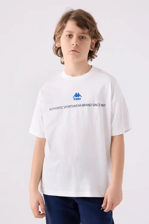 Kappa Erkek Çocuk T-Shirt 6-16 Yaş BEYAZ