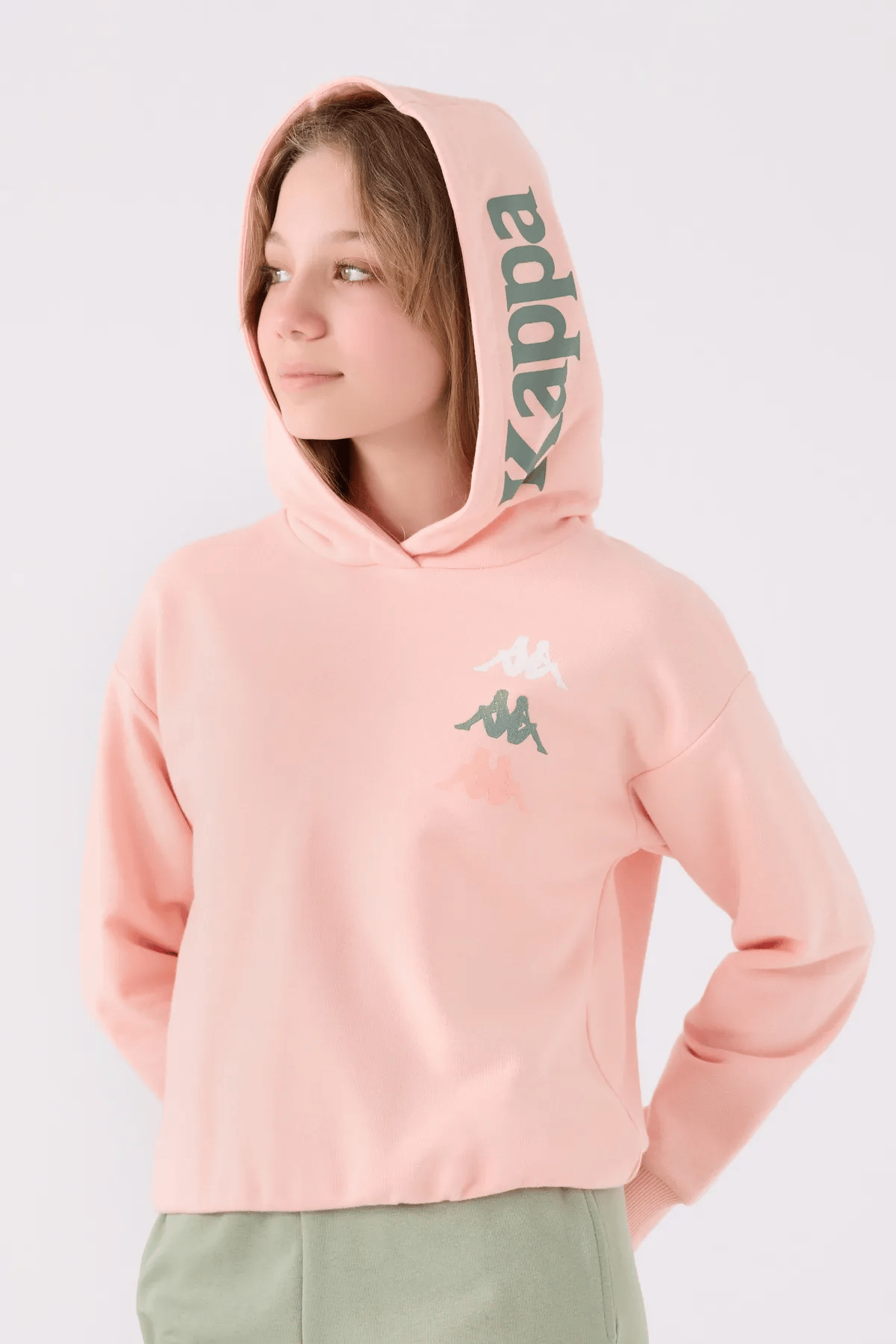 Kappa Kız Çocuk Kapüşonlu Sweatshirt 5-16 Yaş PEMBE