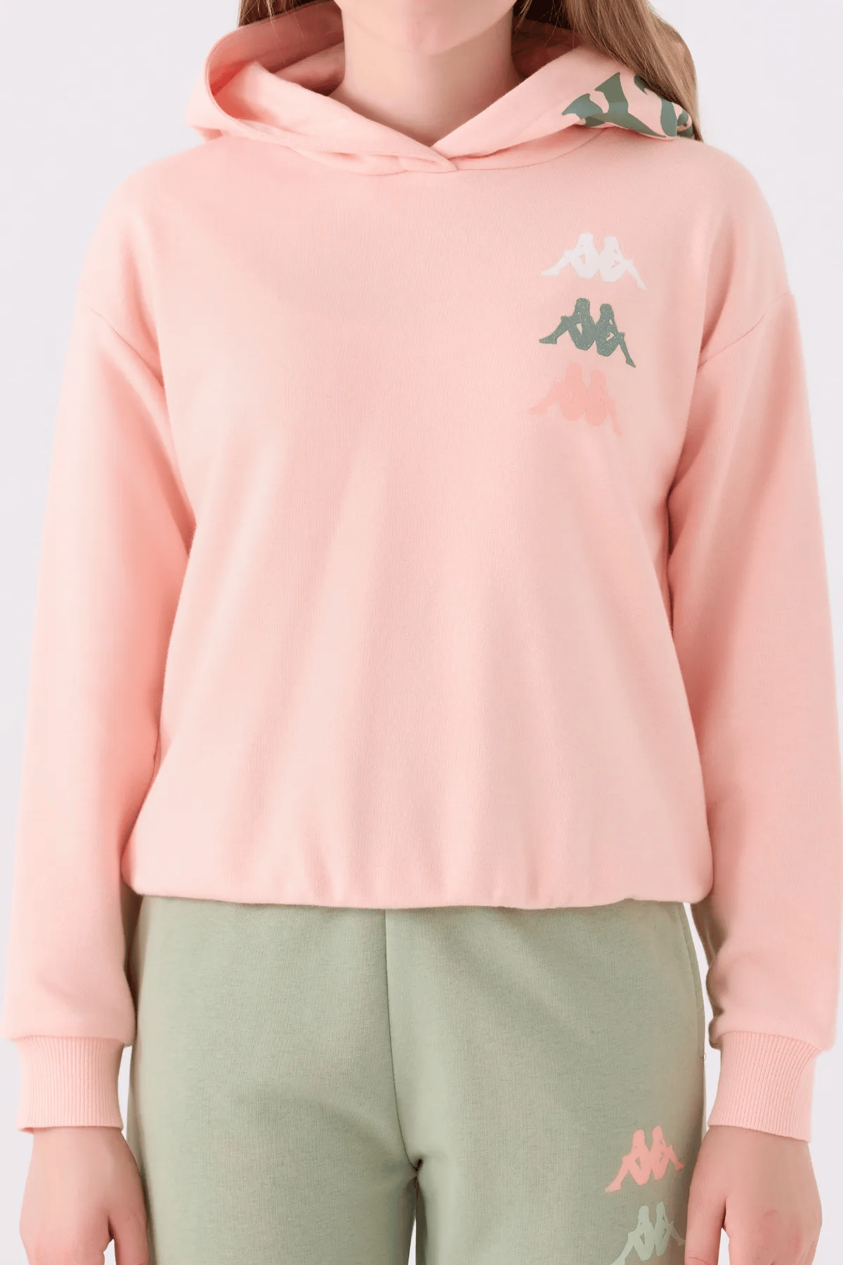 Kappa Kız Çocuk Kapüşonlu Sweatshirt 5-16 Yaş PEMBE