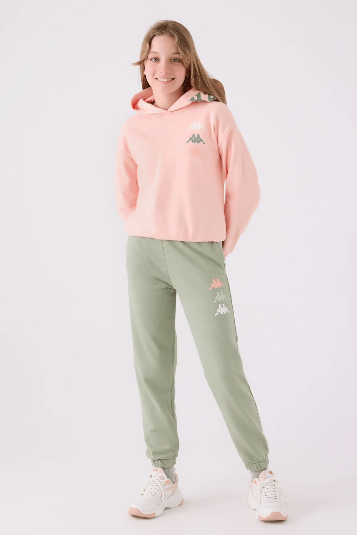 Kappa Kız Çocuk Kapüşonlu Sweatshirt 5-16 Yaş PEMBE