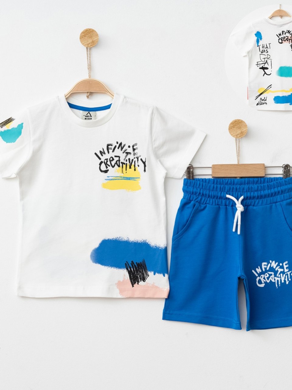 Marcoera Erkek Çocuk Baskılı Şortlu Takım 4-12 Yaş Mavi
