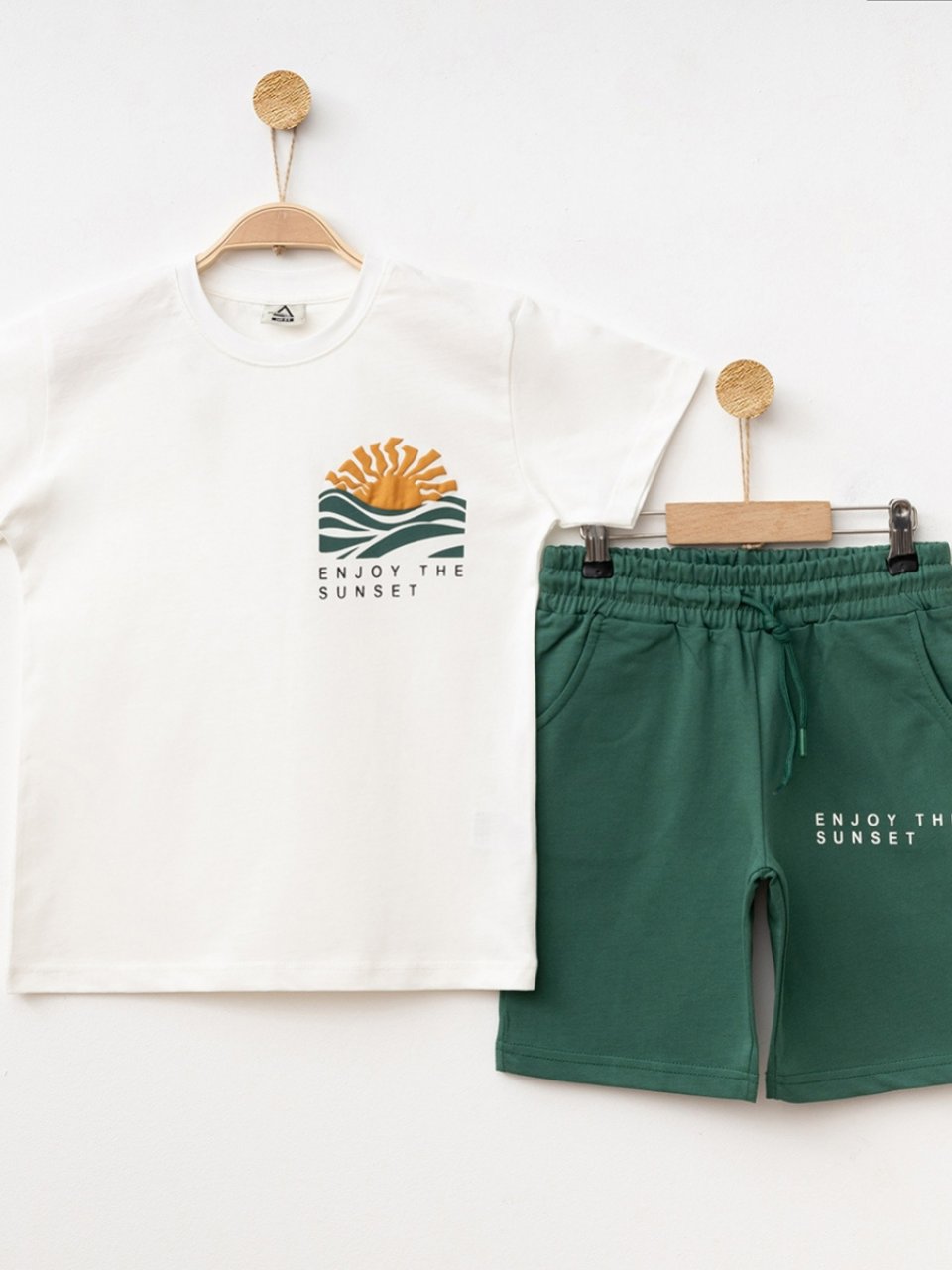 Marcoera Erkek Çocuk Baskılı Şortlu Takım 8-16 Yaş Krem