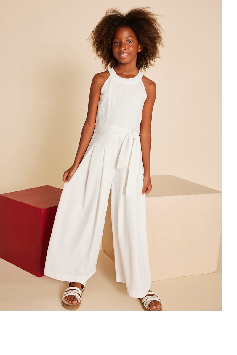 Maroral Kız Çocuk Şık Tulum 12-16 Yaş Krem