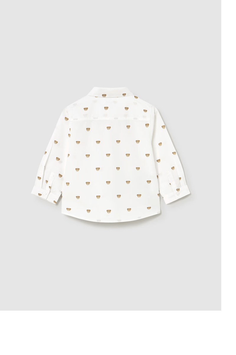 Mayoral Erkek Bebek Ayı Baskılı Gömlek 1-3 Yaş Beyaz