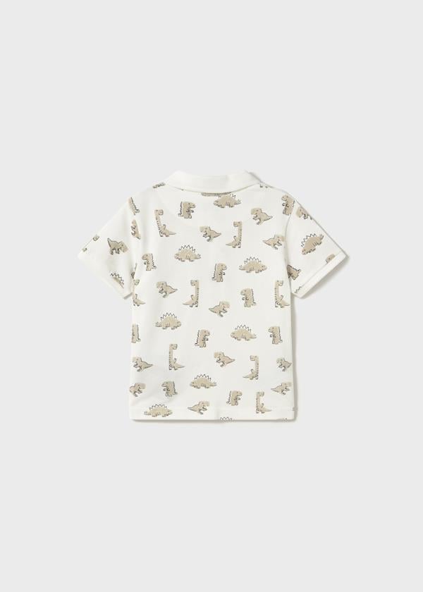 Mayoral Erkek Bebek Baskılı Polo Yaka Tshirt  1-3 Yaş Krem