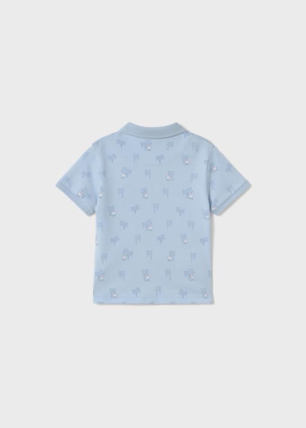 Mayoral Erkek Bebek Baskılı Polo Yaka Tshirt  1-3 Yaş Mavi