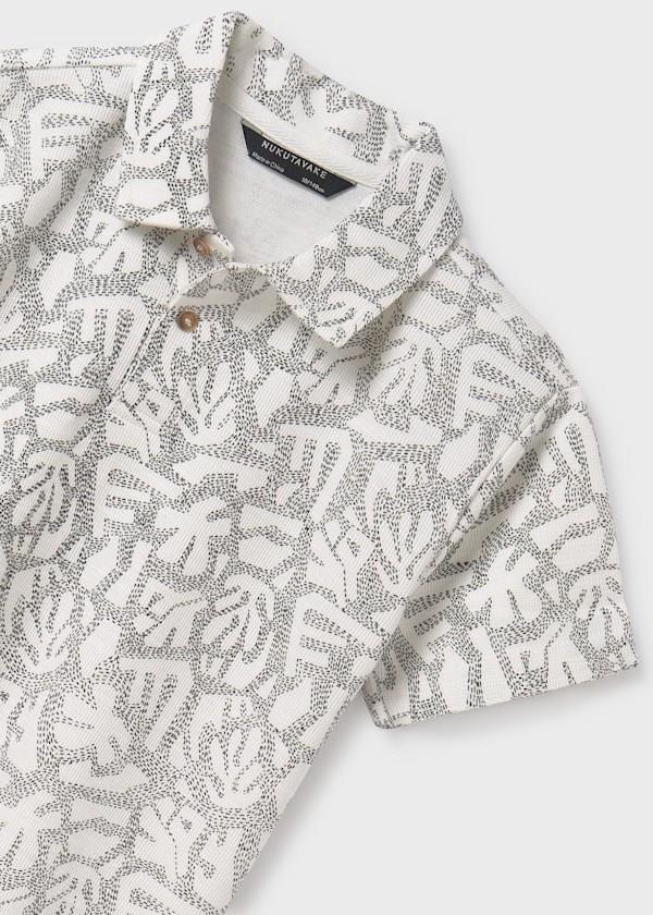 Mayoral Erkek Çocuk Baskılı Polo Tshirt 10-14 Yaş Beyaz