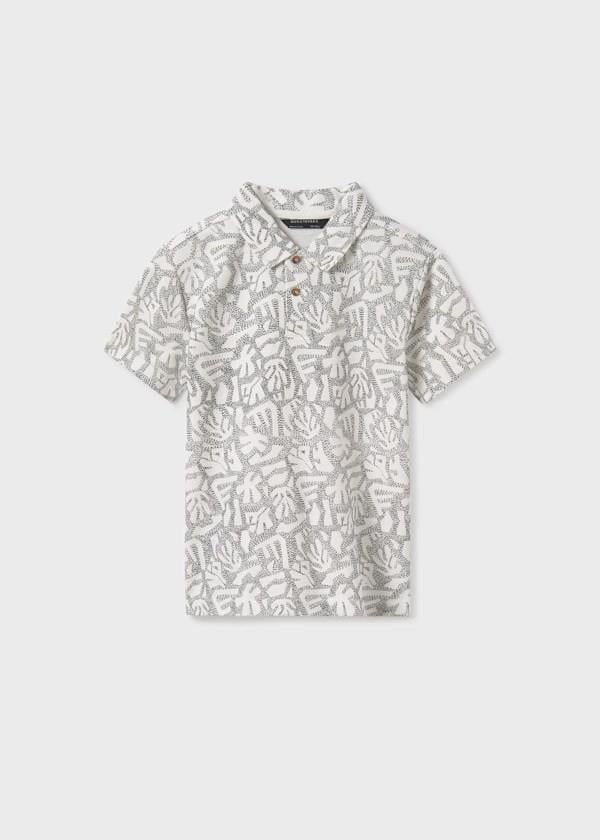 Mayoral Erkek Çocuk Baskılı Polo Tshirt 10-14 Yaş Beyaz