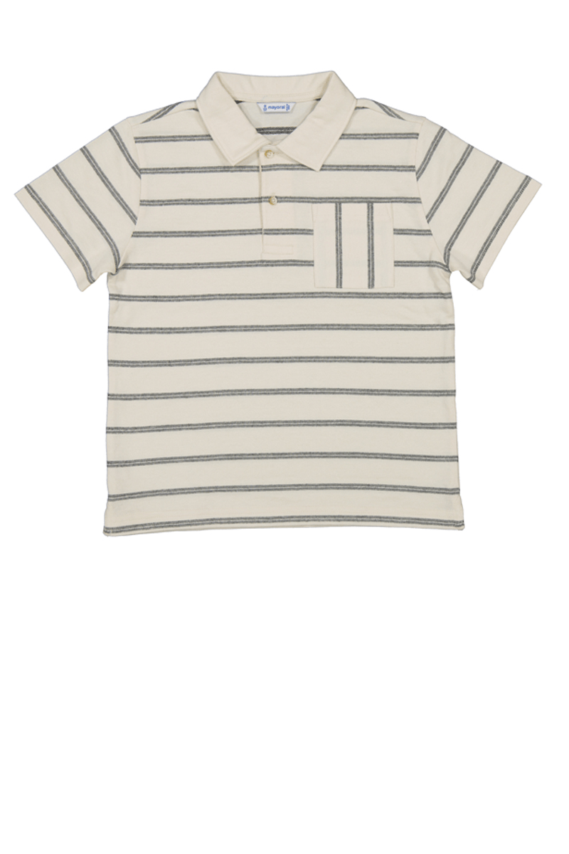 Mayoral Erkek Çocuk Cizgili Polo Tshirt 4-8 Yaş Krem