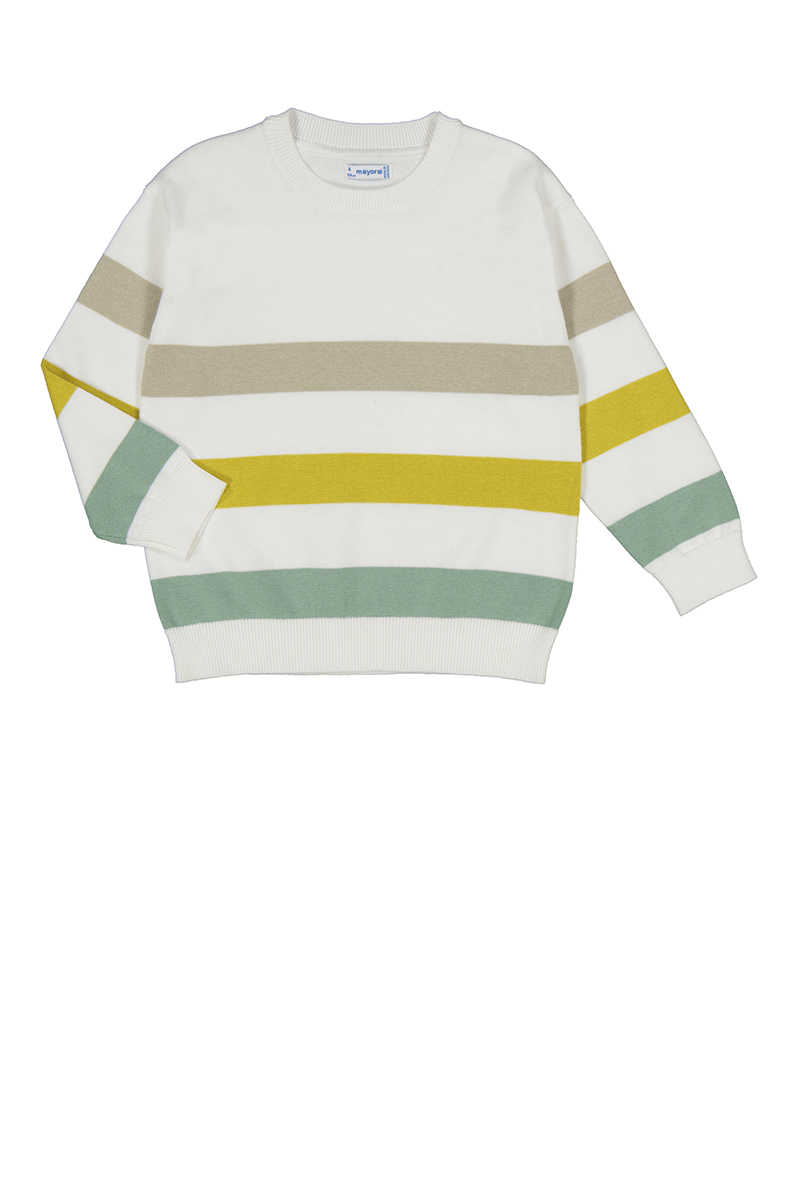 Mayoral Erkek Çocuk Cizgili Triko 5-8 Yaş Beyaz