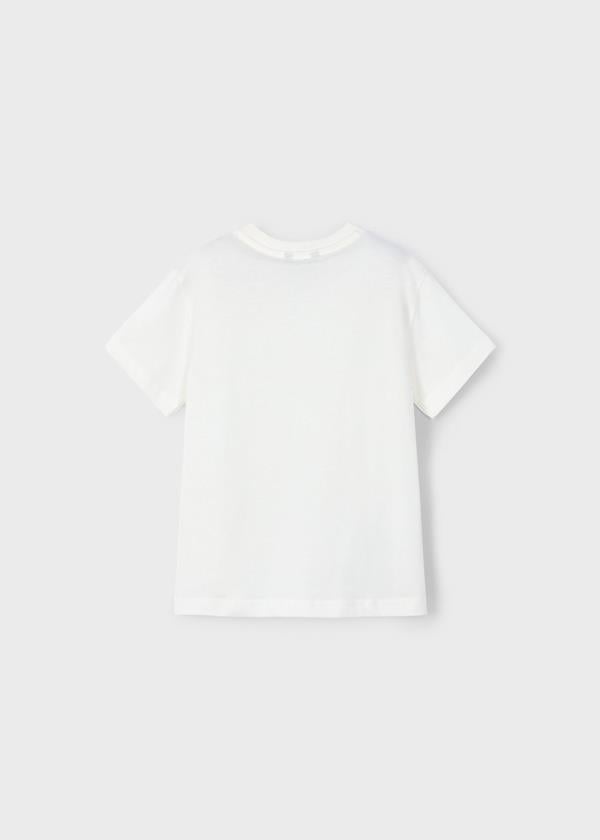 Mayoral Erkek Çocuk Kaykay Baskılı Tshirt 4-8 Yaş Krem