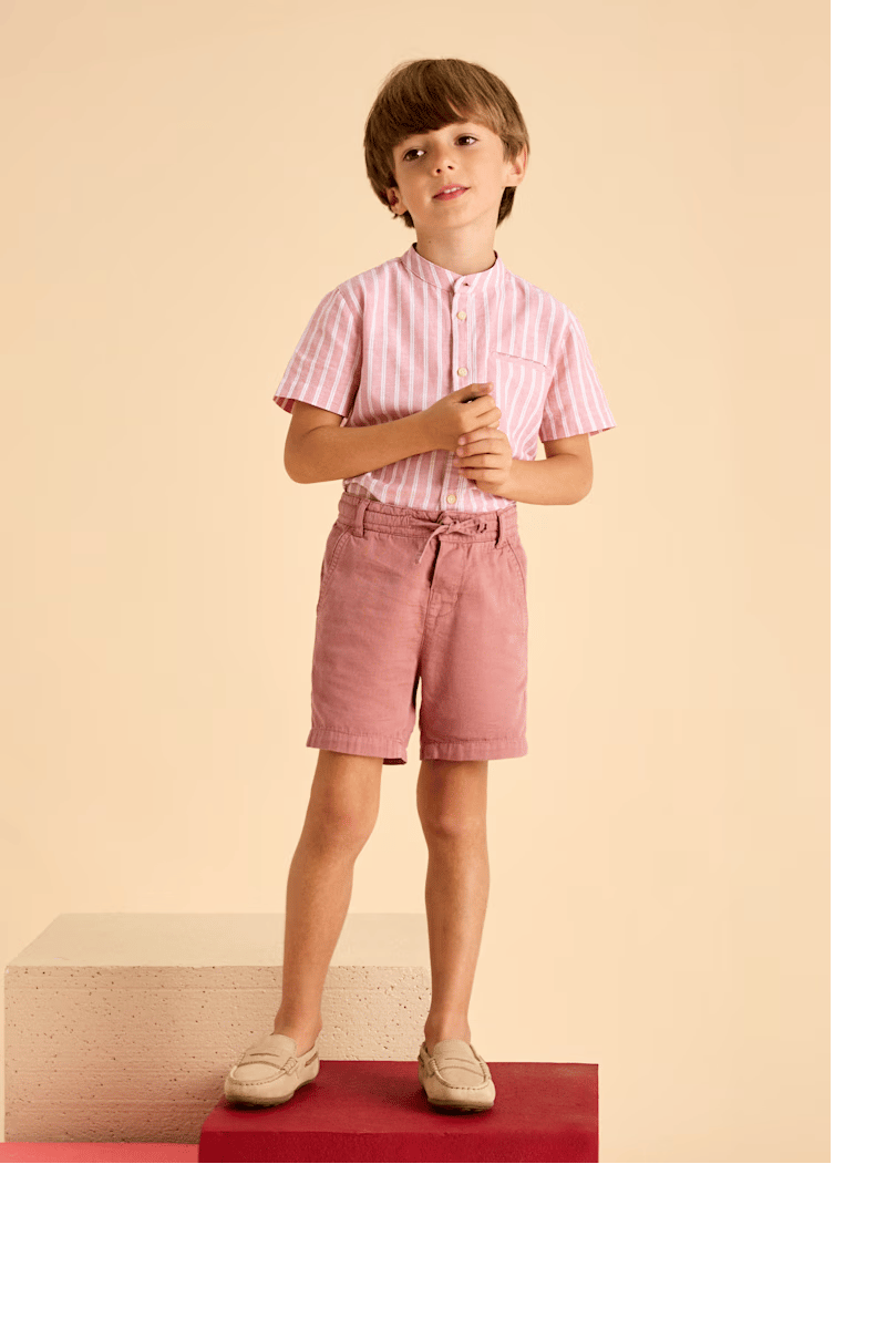 Mayoral Erkek Çocuk Keten Şort 4-8 Yaş Yavruağzı