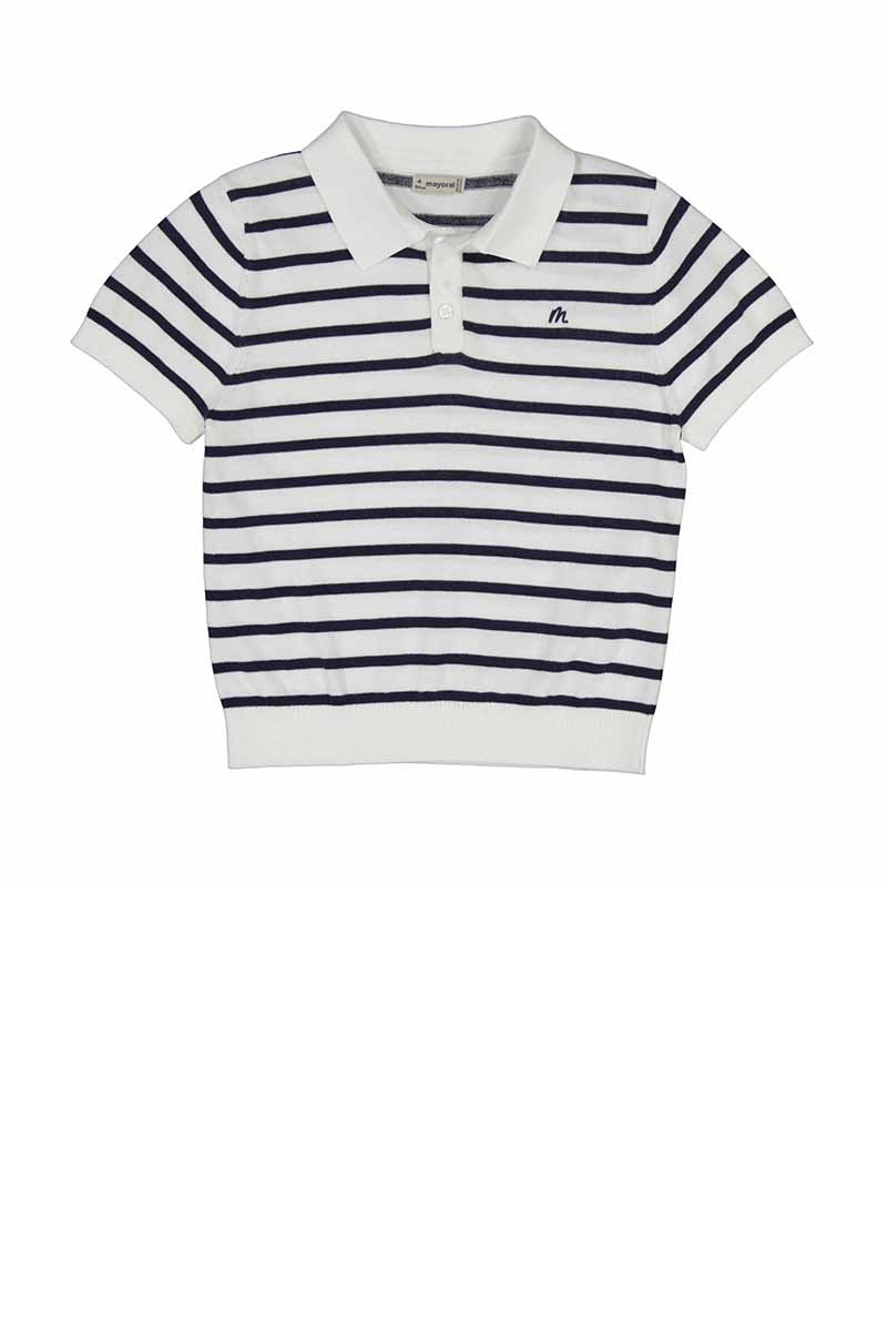 Mayoral Erkek Çocuk Örme Polo Tshirt 4-8 Yaş Beyaz