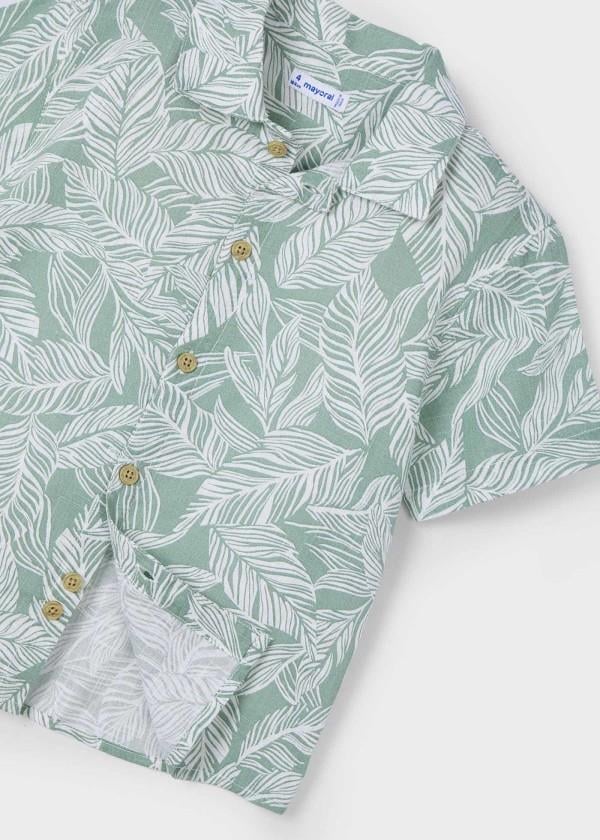 Mayoral Erkek Çocuk Tropikal Desenli Gömlek 4-8 Yaş Yeşil