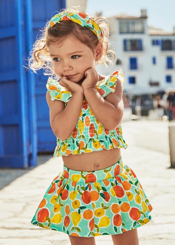 Mayoral Kız Baskılı Etekli Takım 1-3 Yaş Mavi