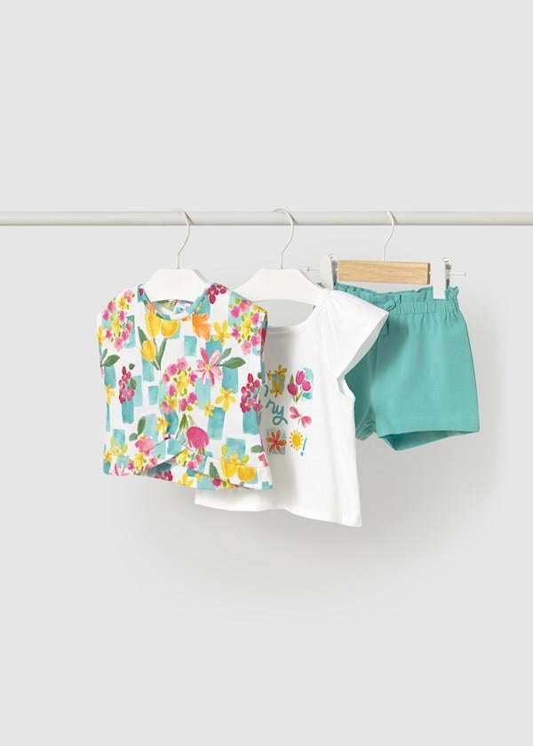 Mayoral Kız Bebek 3'lü Şortlu Takım 1-3 Yaş Mint