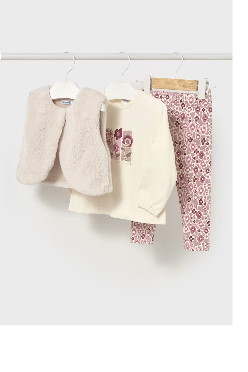 Mayoral Kız Bebek 3'lü Taytlı Takım 18-36 Ay Ekru