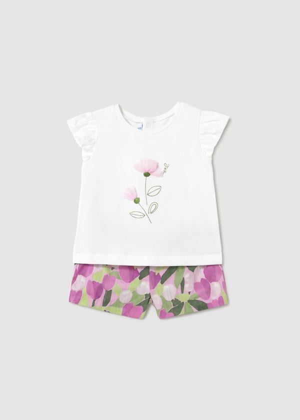 Mayoral Kız Bebek Baskıl Şortlu Takım 1-3 Yaş Mor