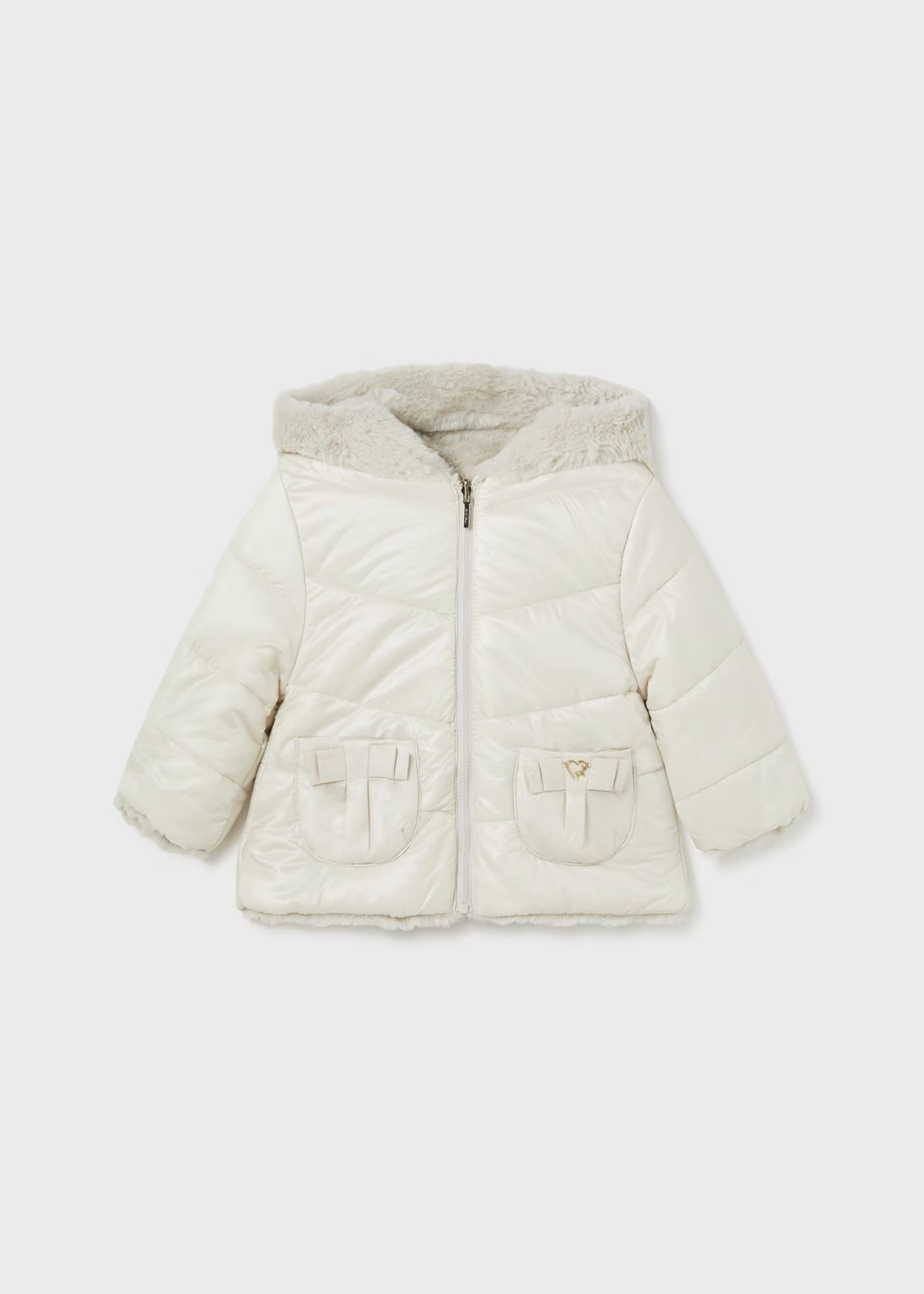 Mayoral Kız Bebek Çift Taraflı Mont Yeşil-Pembe- Bej 18-36 Ay 2480 BEJ