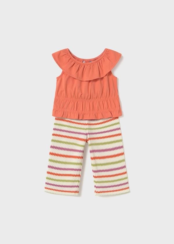 Mayoral Kız Bebek Tığ İşi Pantolonlu Takım 1-3 Yaş Turuncu