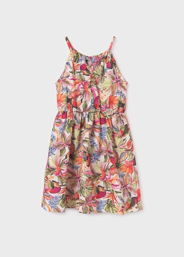 Mayoral Kız Çocuk Baskılı Askılı Elbise 10-14 Yaş Turuncu