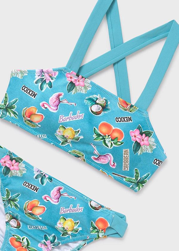 Mayoral Kız Çocuk Baskılı Bikini 10-14 Yaş Mavi