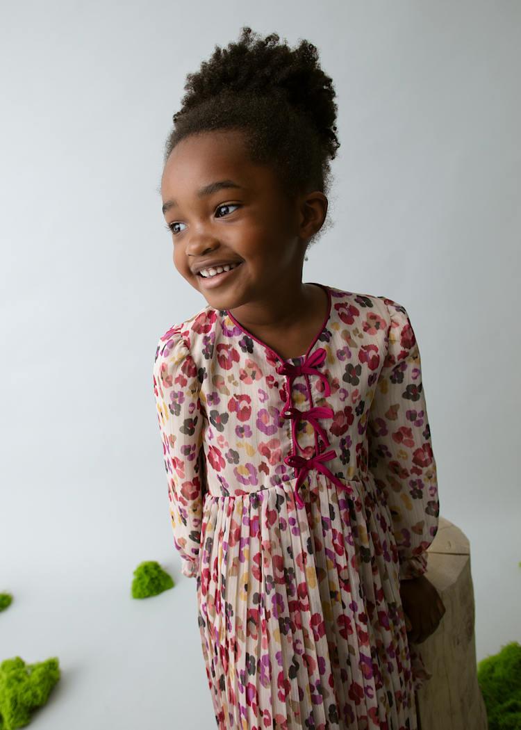 Mayoral Kız Çocuk Baskılı Elbise 4-8Yaş Kırmızı