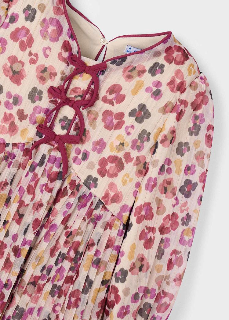 Mayoral Kız Çocuk Baskılı Elbise 4-8Yaş Kırmızı