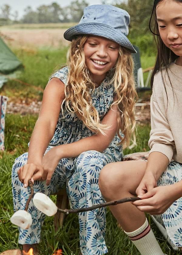 Mayoral Kız Çocuk Baskılı Pantolon 10-14 Yaş Mavi