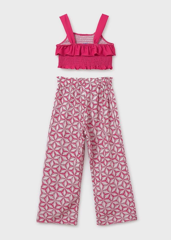 Mayoral Kız Çocuk Baskılı Pantolonlu Takım 10-14 Yaş Fuşya