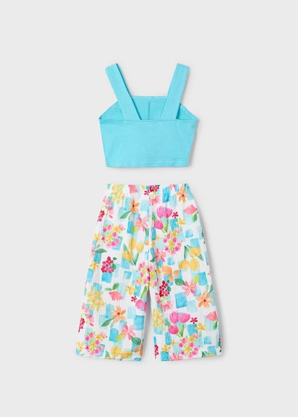 Mayoral Kız Çocuk Baskılı Pantolonlu Takım 4-8 Yaş Mint