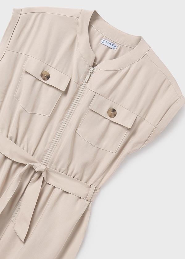 Mayoral Kız Çocuk Cepli Şortlu Tulum 10-14 Yaş Bej