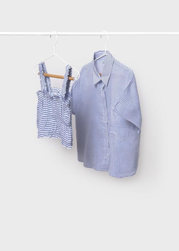 Mayoral Kız Çocuk Cizgili 2'li Gömlek 10-14 Yaş Mavi