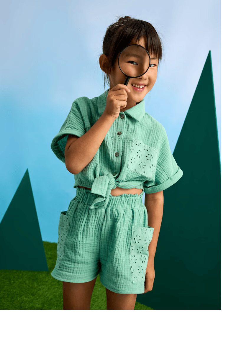 Mayoral Kız Çocuk Delikli Şortlu Takım 4-8 Yaş Yeşil