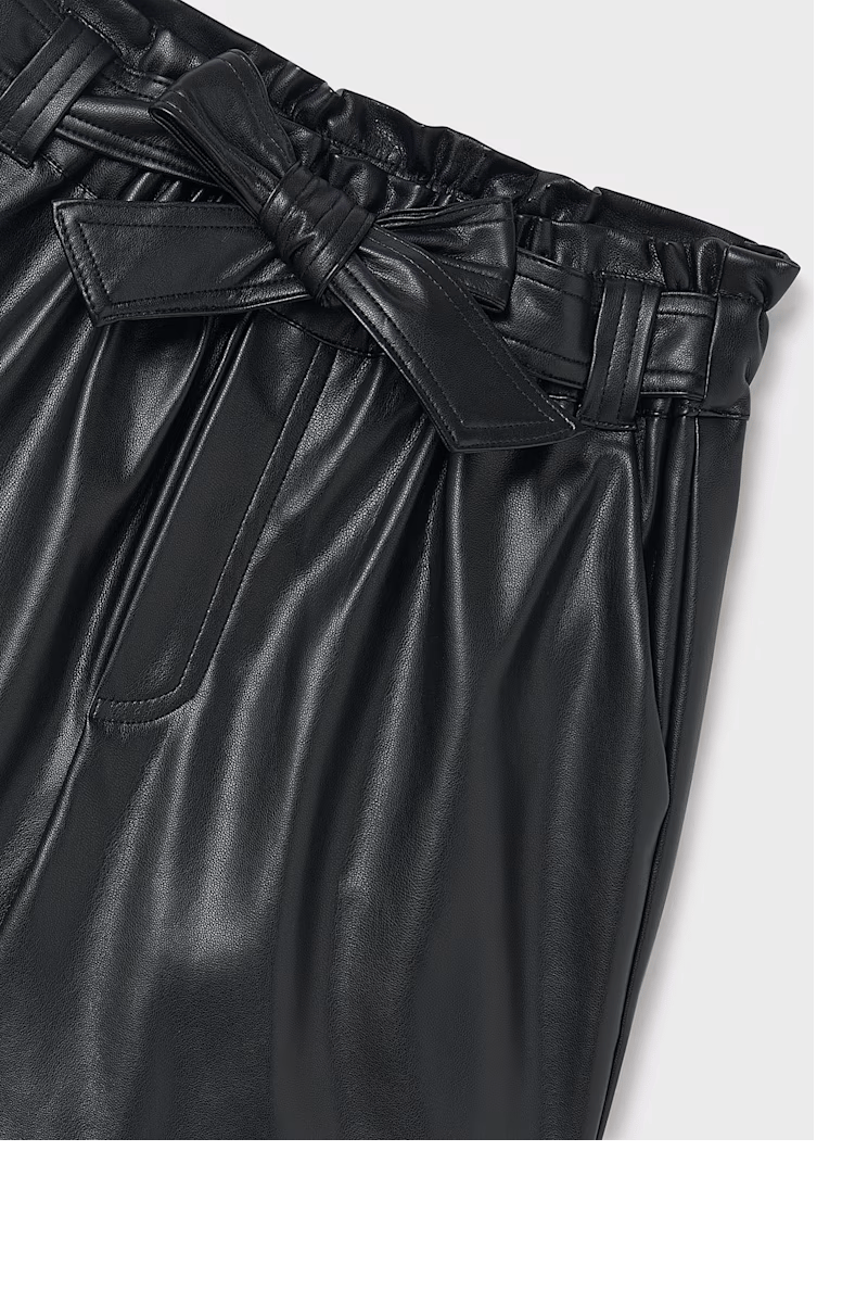 Mayoral Kız Çocuk Deri Görünümlü Şort 10-14 Yaş Siyah