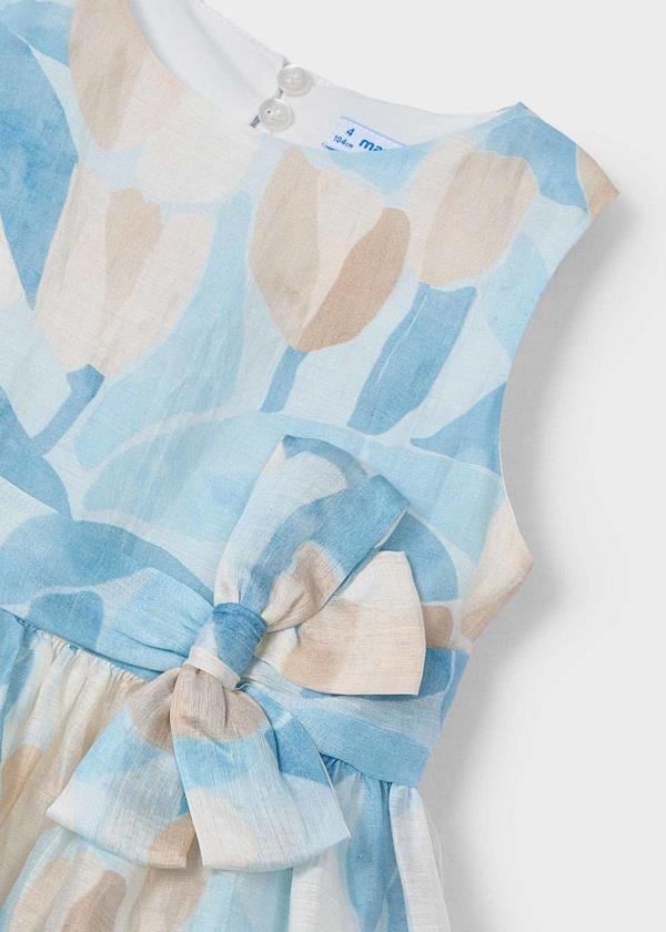 Mayoral Kız Çocuk Desenli Elbise 4-8 Yaş Mavi