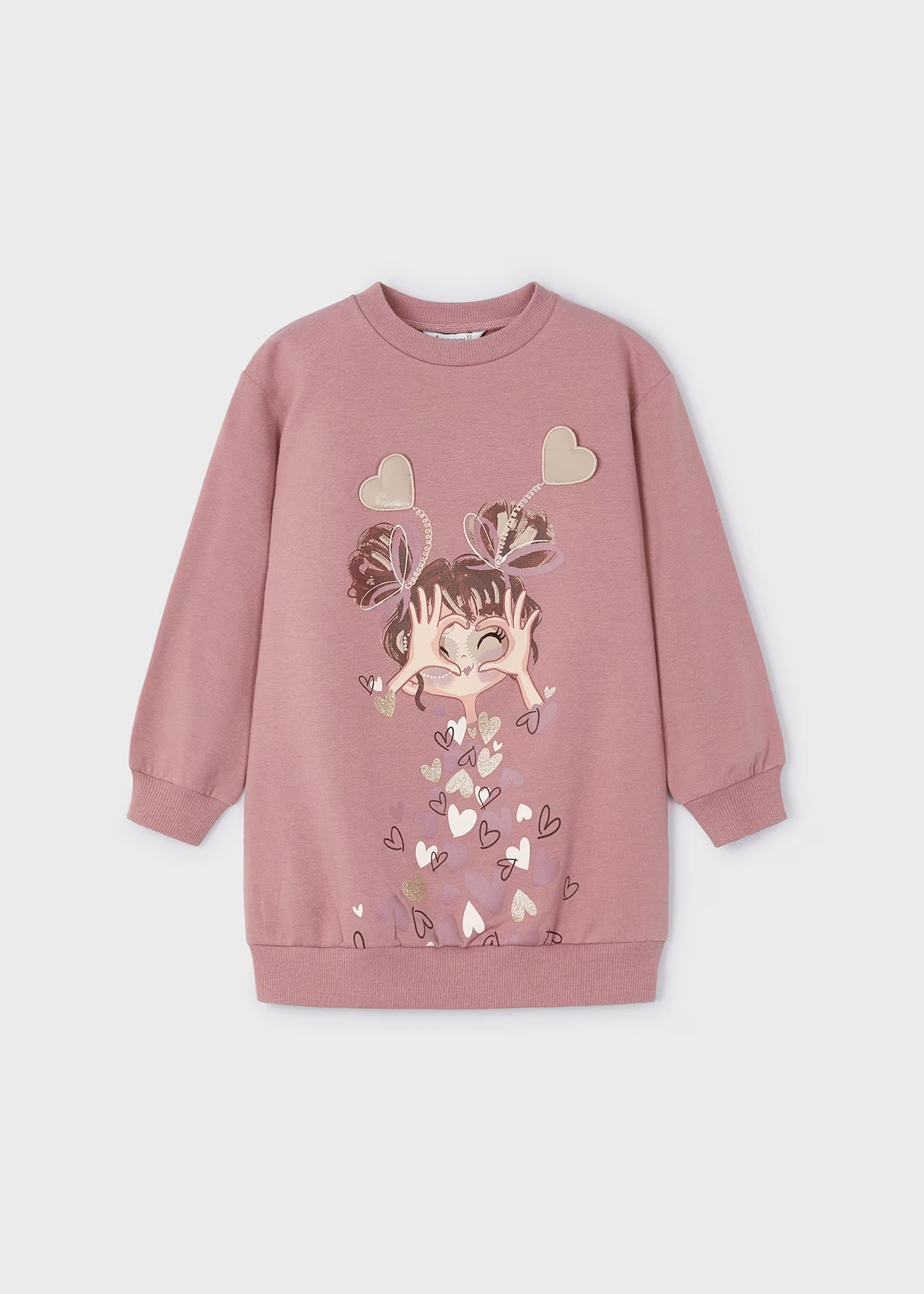 Mayoral Kız Çocuk Elbise Grafik 5-9 Yaş PEMBE