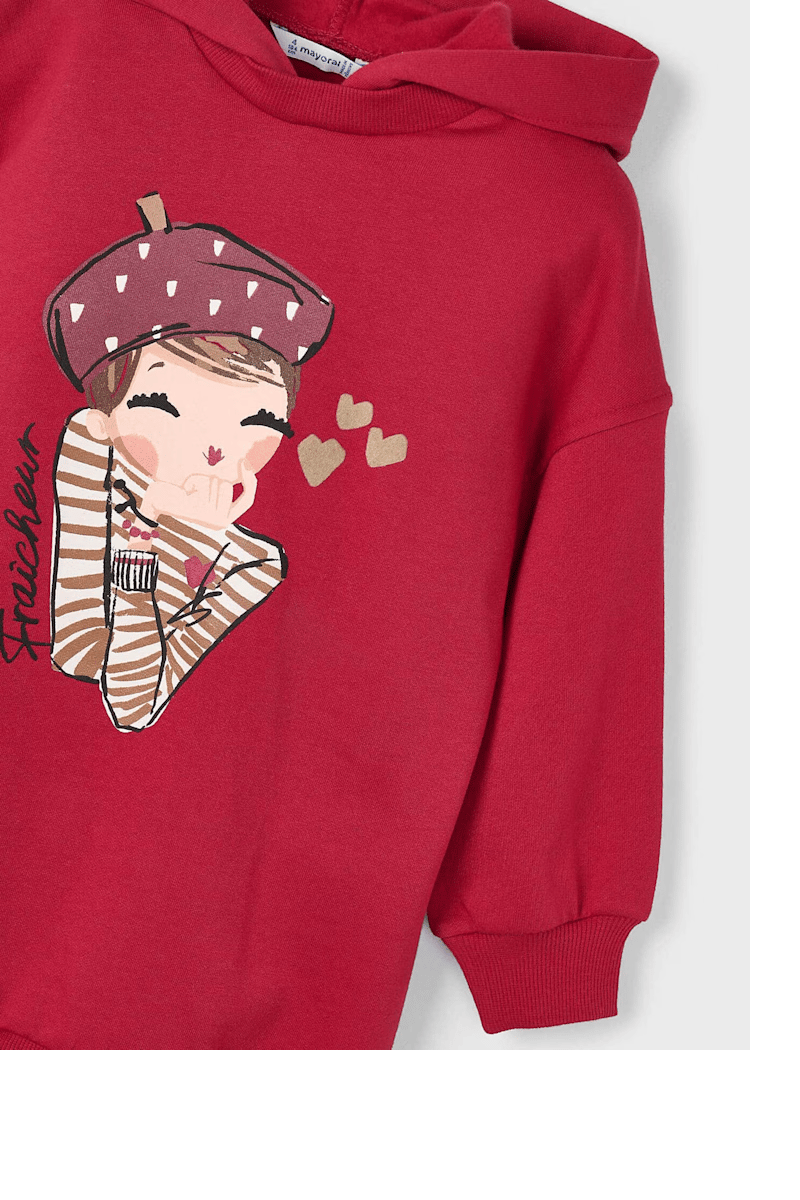 Mayoral Kız Çocuk Kapşonlu Elbise 4-8 Yaş Kırmızı