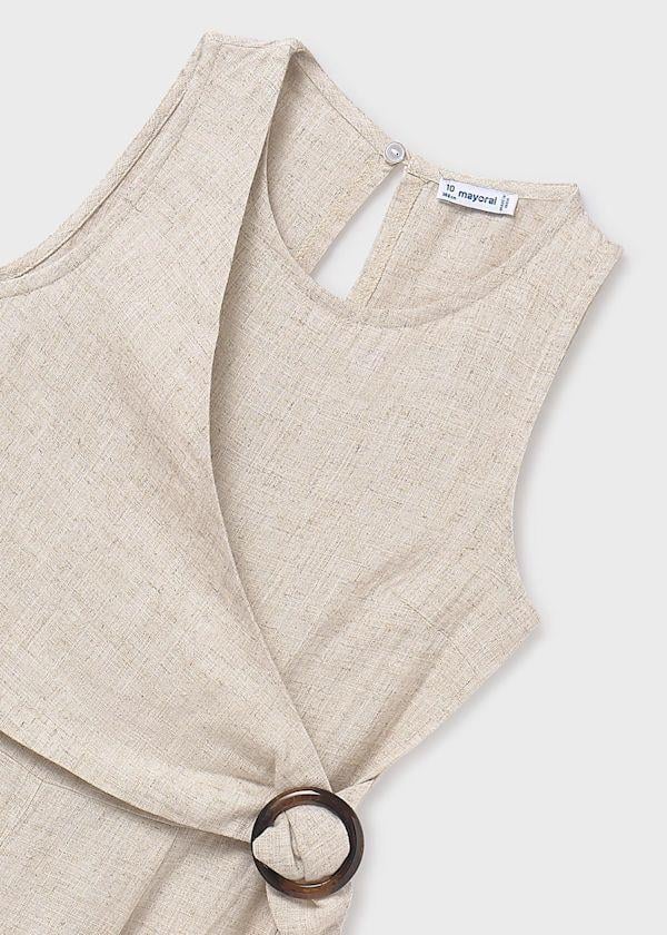 Mayoral Kız Çocuk Keten Tulum 10-14 Yaş Krem